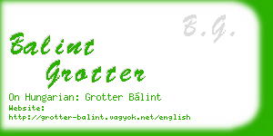 balint grotter business card